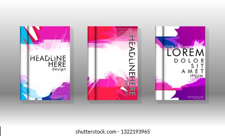 Vector design of background cover with colorful abstract spray patterns. Color mixture.