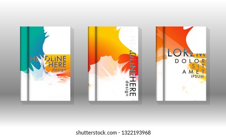 Vector design of background cover with colorful abstract spray patterns. Color mixture.