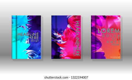 Vector design of background cover with colorful abstract spray patterns. Color mixture.