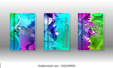 Vector design of background cover with colorful abstract spray patterns. Color mixture.