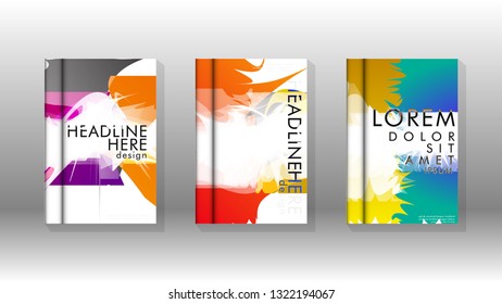 Vector design of background cover with colorful abstract spray patterns. Color mixture.