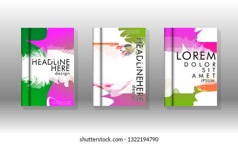 Vector design of background cover with colorful abstract spray patterns. Color mixture.