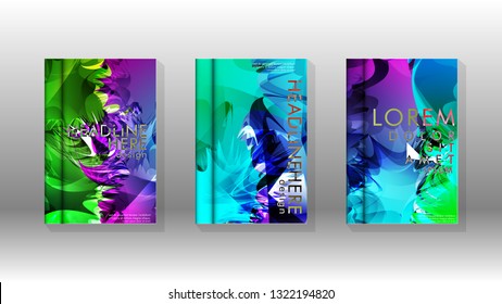Vector design of background cover with colorful abstract spray patterns. Color mixture.