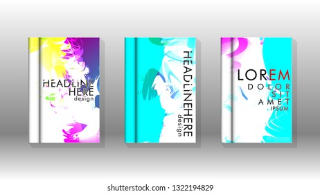 Vector design of background cover with colorful abstract spray patterns. Color mixture.