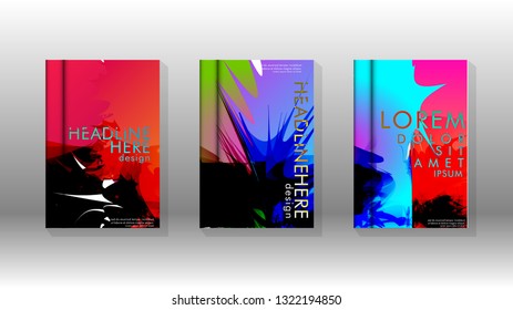 Vector design of background cover with colorful abstract spray patterns. Color mixture.