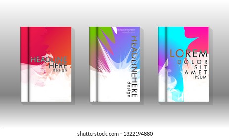 Vector design of background cover with colorful abstract spray patterns. Color mixture.