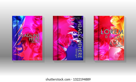 Vector design of background cover with colorful abstract spray patterns. Color mixture.