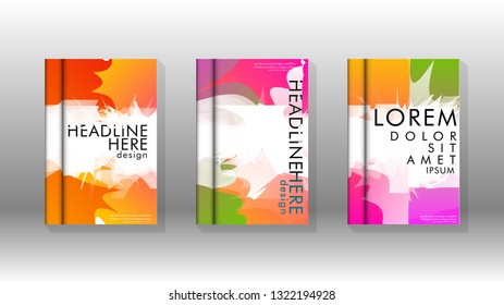 Vector design of background cover with colorful abstract spray patterns. Color mixture.