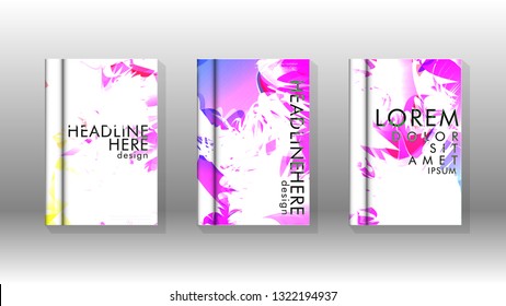 Vector design of background cover with colorful abstract spray patterns. Color mixture.