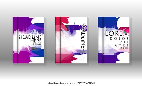 Vector design of background cover with colorful abstract spray patterns. Color mixture.