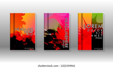 Vector design of background cover with colorful abstract spray patterns. Color mixture.