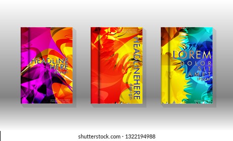 Vector design of background cover with colorful abstract spray patterns. Color mixture.