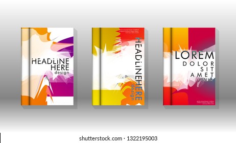 Vector design of background cover with colorful abstract spray patterns. Color mixture.