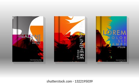 Vector design of background cover with colorful abstract spray patterns. Color mixture.