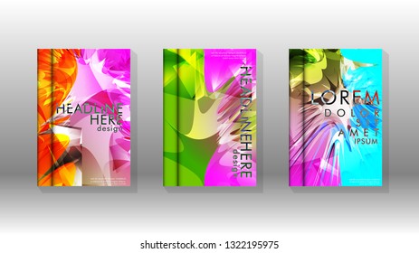 Vector design of background cover with colorful abstract spray patterns. Color mixture.