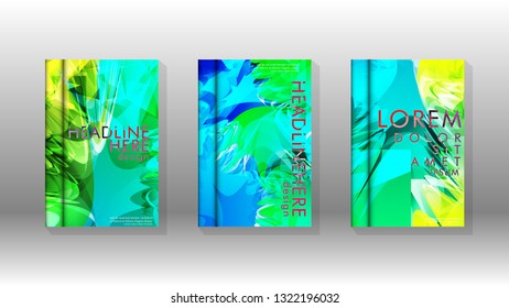 Vector design of background cover with colorful abstract spray patterns. Color mixture.