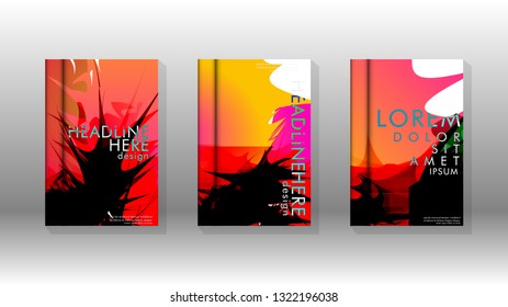 Vector design of background cover with colorful abstract spray patterns. Color mixture.