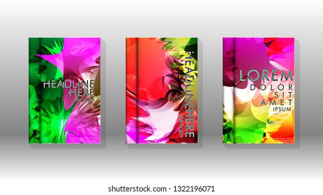 Vector design of background cover with colorful abstract spray patterns. Color mixture.