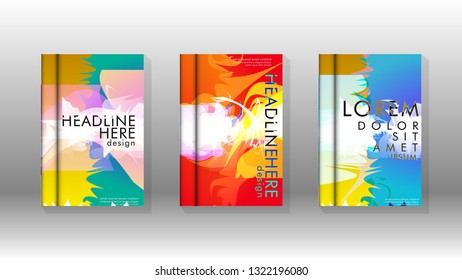 Vector design of background cover with colorful abstract spray patterns. Color mixture.