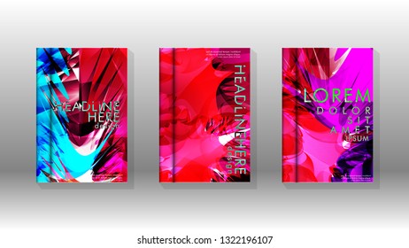 Vector design of background cover with colorful abstract spray patterns. Color mixture.