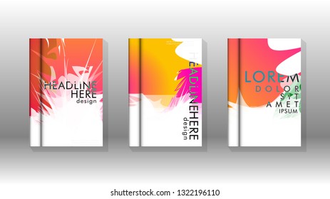 Vector design of background cover with colorful abstract spray patterns. Color mixture.