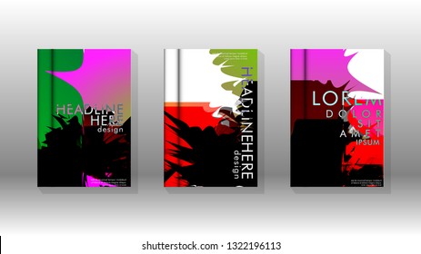Vector design of background cover with colorful abstract spray patterns. Color mixture.