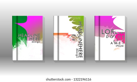 Vector design of background cover with colorful abstract spray patterns. Color mixture.