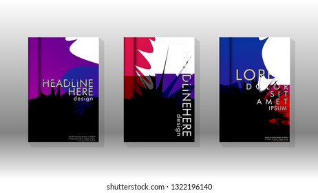 Vector design of background cover with colorful abstract spray patterns. Color mixture.