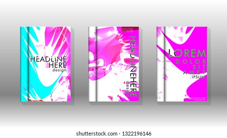 Vector design of background cover with colorful abstract spray patterns. Color mixture.