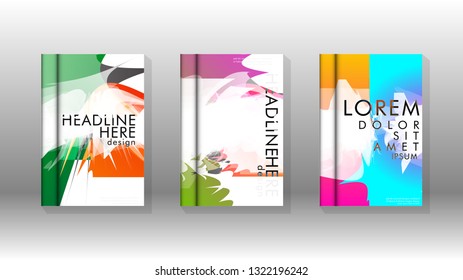 Vector design of background cover with colorful abstract spray patterns. Color mixture.