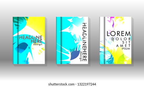 Vector design of background cover with colorful abstract spray patterns. Color mixture.