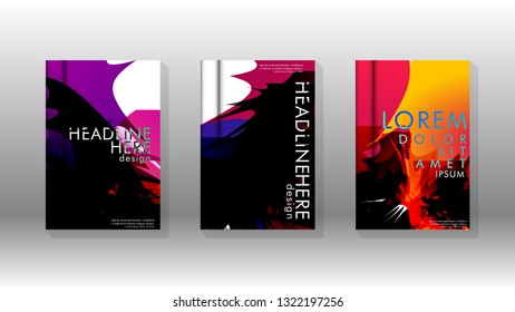 Vector design of background cover with colorful abstract spray patterns. Color mixture.