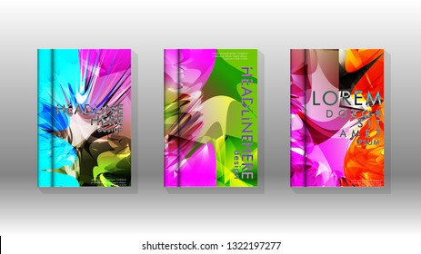 Vector design of background cover with colorful abstract spray patterns. Color mixture.