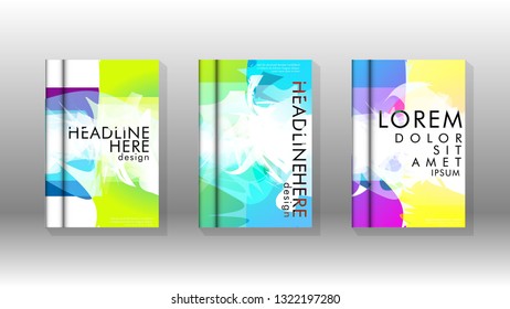 Vector design of background cover with colorful abstract spray patterns. Color mixture.