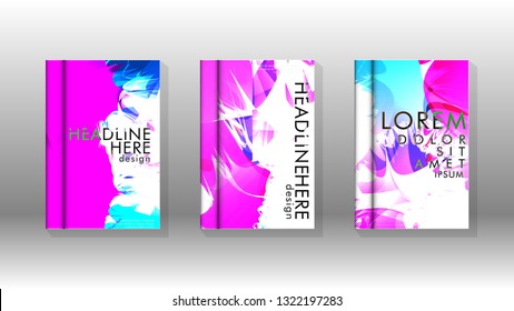 Vector design of background cover with colorful abstract spray patterns. Color mixture.