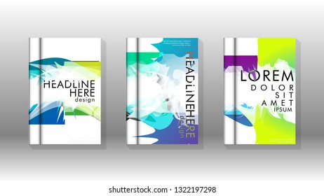Vector design of background cover with colorful abstract spray patterns. Color mixture.