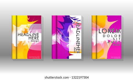 Vector design of background cover with colorful abstract spray patterns. Color mixture.