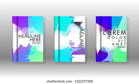 Vector design of background cover with colorful abstract spray patterns. Color mixture.