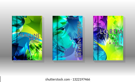 Vector design of background cover with colorful abstract spray patterns. Color mixture.