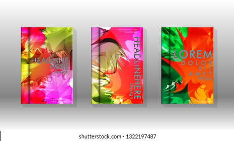 Vector design of background cover with colorful abstract spray patterns. Color mixture.
