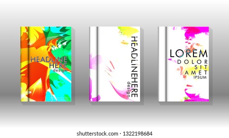 Vector design of background cover with colorful abstract spray patterns. Color mixture.