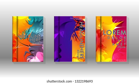 Vector design of background cover with colorful abstract spray patterns. Color mixture.