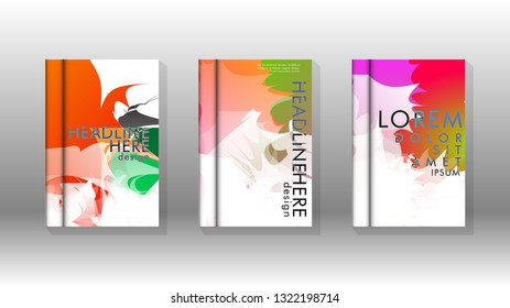 Vector design of background cover with colorful abstract spray patterns. Color mixture.