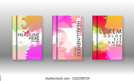 Vector design of background cover with colorful abstract spray patterns. Color mixture.