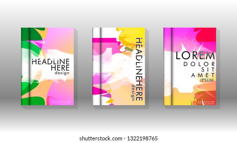Vector design of background cover with colorful abstract spray patterns. Color mixture.