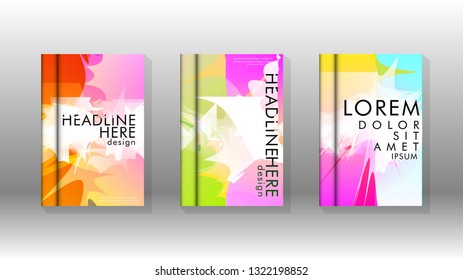 Vector design of background cover with colorful abstract spray patterns. Color mixture.