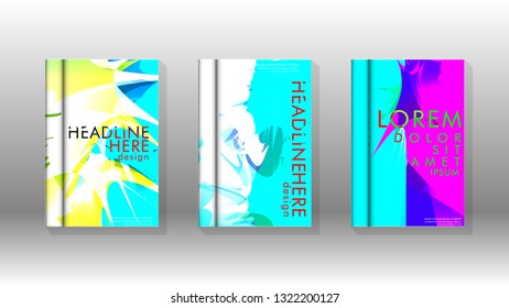 Vector design of background cover with colorful abstract spray patterns. Color mixture.