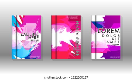 Vector design of background cover with colorful abstract spray patterns. Color mixture.