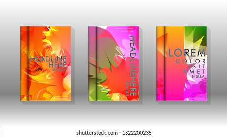 Vector design of background cover with colorful abstract spray patterns. Color mixture.