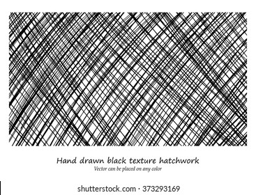 vector design background pattern, hand drawn diagonal hatchwork lines that criss cross in cool artsy textured black background design, can be changed to any color, and placed on any color